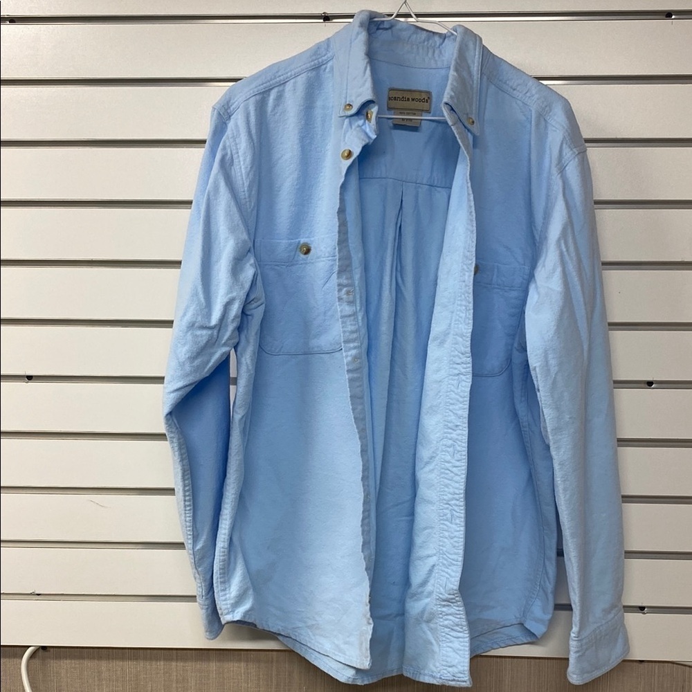 Scandia Woods Light Blue soft cotton Button-Up Shirt women’s large